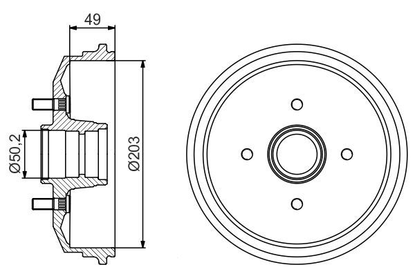 Kampana Arka Sağ veya Sol Ford Puma (CCE)(06.1997->)  BOSCH 0 986 477 190