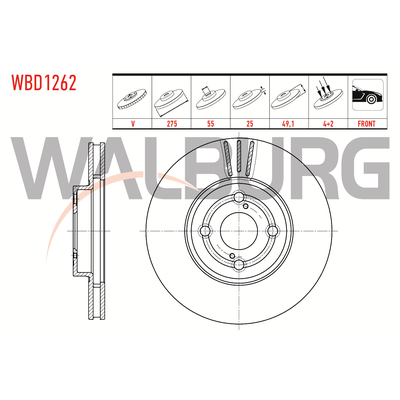 Fren Disk Ayna Ön Sağ ve Sol WALBURG WBD1262