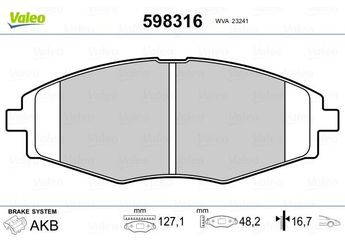 Fren Disk Balata Ön VALEO 598316  17696446 S113501080 S11-3501080 1110040240 01110040240 96273708 96281945 96288629 96316582 96446175 9644 6175 96446176 96596770 S4510004