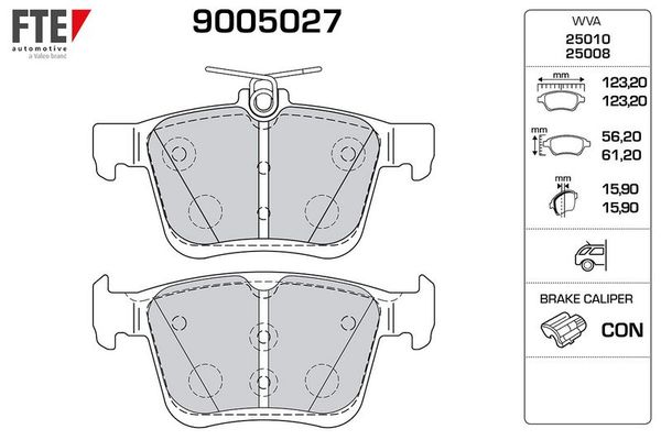 Fren Disk Balata Arka Audi A3 (8V1)(03.2012->)  FTE 9005027