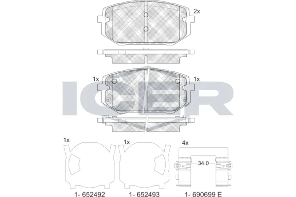 Fren Disk Balata Ön Kia Soul (PS)(2014->)  RECOVER 74463
