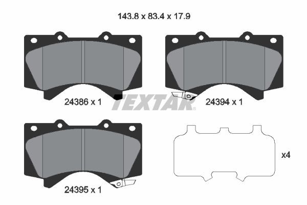 Fren Disk Balata Ön Toyota Land Cruiser 200 (J20)(2008->)  TEXTAR 2438601