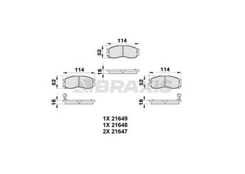 Fren Disk Balata Ön BRAXIS AB0324  MR389533 58101M2A01 MR389541 MZ690001 58101-M2A01 MB699266 MB858375 MB895072