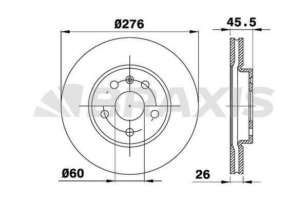 Fren Disk Ayna Ön Sağ ve Sol BRAXIS AE0201