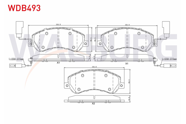 Fren Disk Balata Arka Volkswagen Amarok (S6B)(08.2016->2020)  WALBURG WDB493