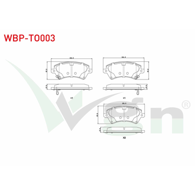 Fren Disk Balata Ön Toyota Corolla (E12)(2002->)  WGN WBP-TO003