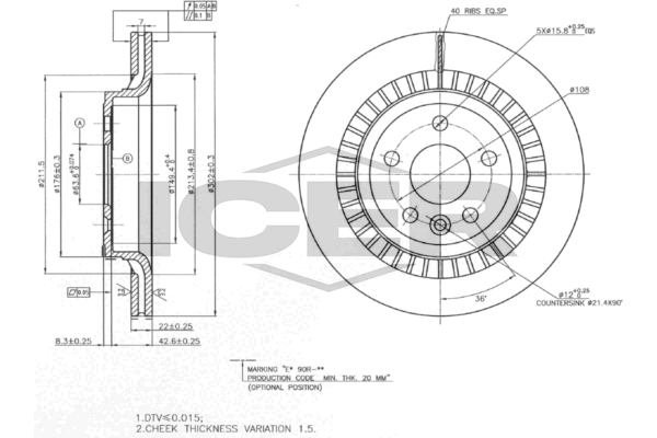 Fren Disk Ayna Arka Sağ ve Sol Volvo XC60 (04.2008->)  BSG 95-210-002