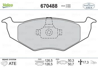 Fren Disk Balata Ön VALEO 670488  6N0698151C 6N0698151