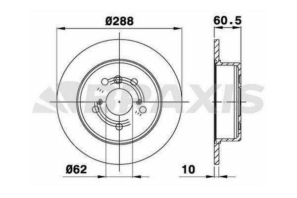 Fren Disk Ayna Arka Sağ ve Sol Lexus RX 300 (MCU15)(2000->)  BRAXIS AE0648