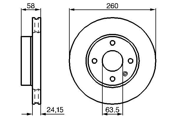 Fren Disk Ayna Ön Sağ ve Sol Ford Sierra 4/5 Kapı (1982->)  BOSCH 0 986 478 346