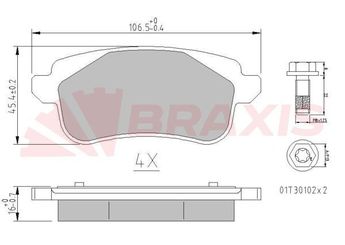 Fren Disk Balata Arka BRAXIS AA0672  440608235R 44 06 082 35R