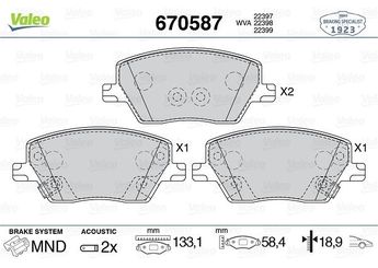 Fren Disk Balata Ön VALEO 670587  77367628 77367910 77368368