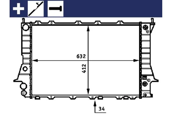 Su Radyatörü  Audi S6 Sedan/Avant (C4)(06.1994->)  MAHLE CR 413 000S