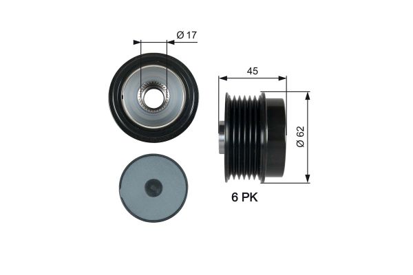 Alternatör Kasnağı  GATES OAP7180