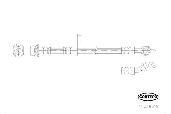Fren Hortumu Arka Sağ veya Sol Toyota Yaris Verso (NCP2/NLP2)(1999->)  CORTECO 19036618