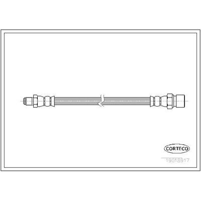 Fren Hortumu Ön Sağ veya Sol Volkswagen Käfer 1200 (Tip 1)(08.1978->1985)  CORTECO 19018917