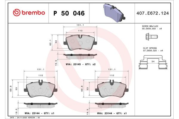 Fren Disk Balata Ön BREMBO P 50 046