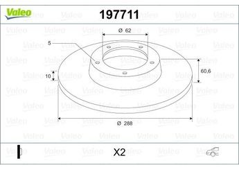 Fren Disk Ayna Arka Sağ ve Sol VALEO 197711  4243133080 4243148020 4243133140 42431-33140 4243148010 42431-48010 42431-48020 42431-33080