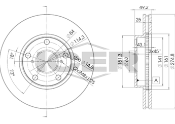 Fren Disk Ayna Ön Sağ ve Sol WALBURG WBD1261D  4351242031 4351232160 4351232250 4351242030 4351242032 4351212690 43512-12690 43512-42030 43512-42031