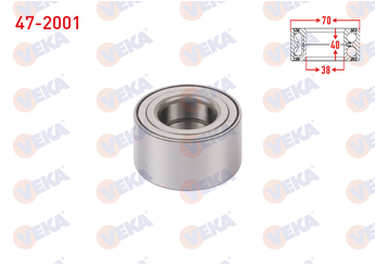 Teker Rulmanı Ön veya Arka Sağ veya Sol VEKA 47-2001  90080 36043 4357004010 43570-04010 435700C010 43570-0C010 435700C011 43570-0C011 4357060010 43570-60010 4357060011 43570-60011 4357060020 43570-60020 9008037030 90080-37030 90366F0002 90366-F0002 90366T0061 90366-T0061 90369T0003 90369-T0003