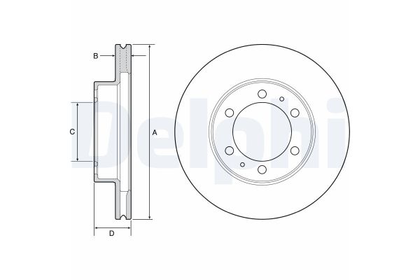 Fren Disk Ayna Ön Sağ ve Sol Toyota Hilux (GUN1)(2016->)  DELPHI BG4557