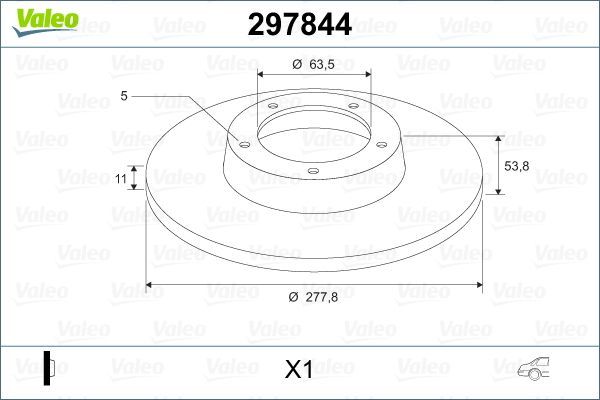 Fren Disk Ayna Arka Sağ ve Sol Ford Tourneo Connect (TC7)(2002->)  VALEO 297844