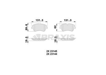 Fren Disk Balata Ön BRAXIS AA0029  A0054206220 34202520 0034202520 34202620 0034202620 34204520 0034204520 34205920 0034205920 34206020 0034206020 34209520 0034209520 54206220 0054206220 64206220 0064206220 A0034202520 A0034202620 A0034204520 A0034205920 A0034206020 A0034209520 A0064206220