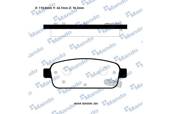 Fren Disk Balata Arka Chevrolet Cruze (2009->)  MANDO RMPD31NS
