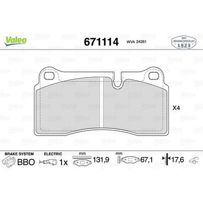 Fren Disk Balata Arka VALEO 671114