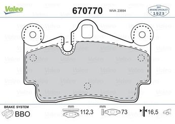 Fren Disk Balata Arka VALEO 670770  7L0698451B 4L0698451D 7L0698451 7L0698451G 7L0698451H 7L5698451 95535293900 955 352 939 00 95535293901 955 352 939 01 95535293902 955 352 939 02 95535293903 955 352 939 03 95535293905 955 352 939 05 95535293906 955 352 939 06 95535293910 955 352 939 10 95535293950 955 352 939 50 7L0698451A 7L6698451A 7L6698451D