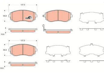 Fren Disk Balata Ön TRW GDB3371  26296AG040 26296FE081 26296SA011 26296AE160 26296AG010 26296AG020 26296FE000 26296FE082 26296FG010 26296SA020