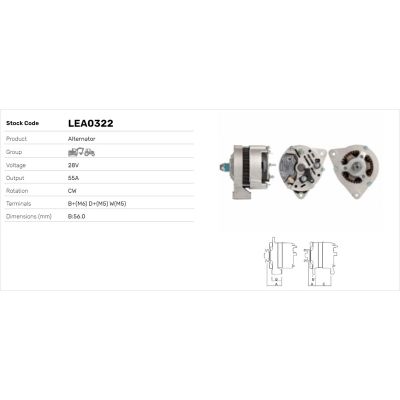 Alternatör  LUCAS ELEKTRIK LEA0322