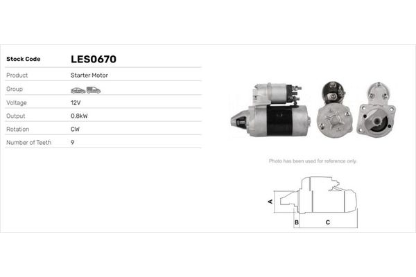 Marş Dinamosu  Fiat Seicento (187)(1998->)  LUCAS ELEKTRIK LES0670