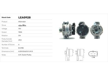 Alternatör  LUCAS ELEKTRIK LEA0928  12317533270 12317512151 12317516104 12317520495 12317521384 12317521385 12317521490 12317521491 12317522962 12317532965 12317532966 12317532969 7516098 7520495 7521384 7521385 7521490 7532965 7532966 7532969 7533270