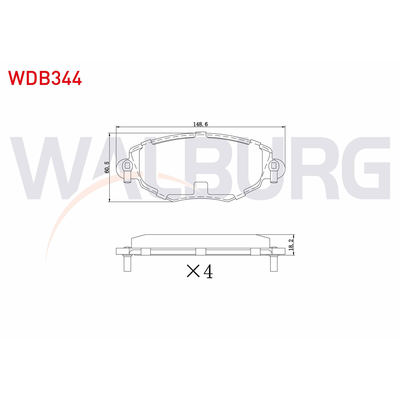 Fren Disk Balata Ön Jaguar X-Type Estate (01.2004->)  WALBURG WDB344