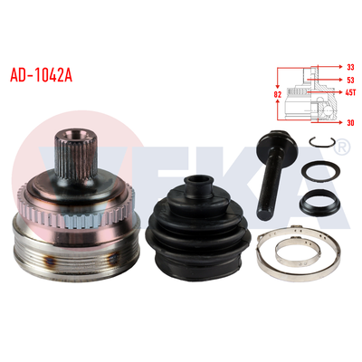 Aks Kafası Ön Dış Sağ veya Sol Audi 80 (08.1991->)  VEKA AD-1042A