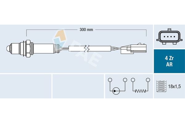 Oksijen (Lambda) Sensörü  Nissan Navara (D23M)(12.2015->)  NGK 95172