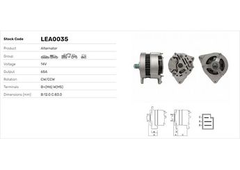 Alternatör  LUCAS ELEKTRIK LEA0035  92281C1 K311697 K311698 71401003 714-01003 71410800 714-10800 71420400 714-20400 71440148 714-40148 71440476 714-40476 714/01003 714/10800 71420400R 714/20400R 71426100 3819359M91 3930504R1 185046360 2871A148 2871A160 ADU8880 ADU9548 ADU9750 ASU1693 RTC5845 YLE10067 YLE101570 YLE101580 836640128