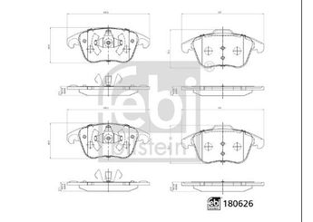 Fren Disk Balata Ön FEBI BILSTEIN 180626  1675901280 1609987980 1647874180 1647862680 16 478 626 80 16 478 741 80