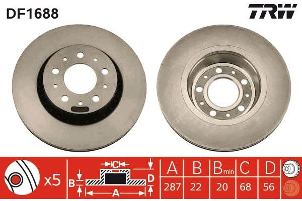 Fren Disk Ayna Arka Sağ ve Sol Volvo Serisi 940 Sedan/Combi (1990->)  BRAXIS AE0831