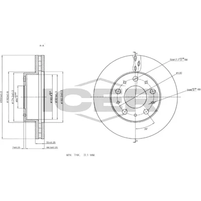 Fren Disk Ayna Ön Sağ ve Sol Fiat Ducato Maxi P.Van, Geniş Hacim 40 (295)(04.2014->)  WALBURG WBD1025