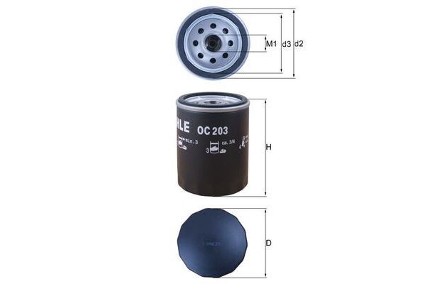 Yağ Filtresi  Ford Escort Express (1986->)  MAHLE OC 203