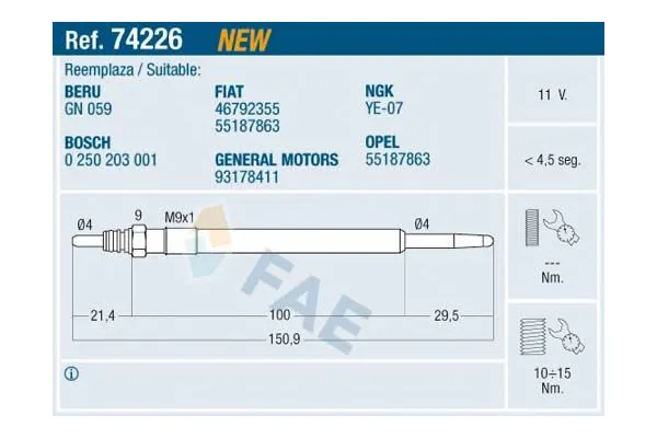 Isıtma Bujisi  Alfa Romeo Brera (177)(2005->)  ZEGEN ZGP002