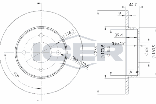 Fren Disk Ayna Arka Sağ ve Sol Nissan Primera Traveller [SW] (WP11)(06.1999->)  MGA 50331