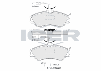 Fren Disk Balata Ön OTOZONE FDO4022-R1  1611335080 425154 425155 425485 16 113 350 80 1617254480 16 172 544 80 172059 4251.55 4254.85 E172532 4251.54 E172059 8660004667 86 60 004 667 8671016578 86 71 016 578
