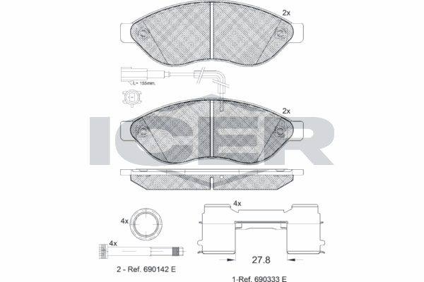 Fren Disk Balata Ön Fiat Ducato P.Van 30 (290)(04.2014->)  EUROREPAR 1617273980