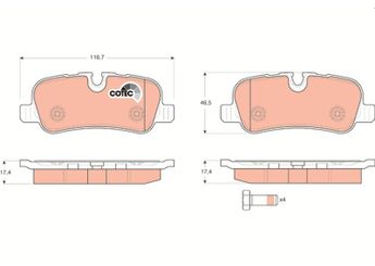 Fren Disk Balata Arka TRW GDB1632  GDB1632 5H322C562AC 5H322C562BA 5H322C562CA AH222C562AA AH222C562BA AH222C562CA AH422C562AA LR010664 LR015519 LR016808 LR019627 LR021316 LR032377 LR055454 LR055455 LR139969 SFP500020 SFP500021 SFP500022 SFP500040 SFP500140