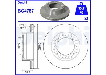 Fren Disk Ayna Arka Sağ ve Sol DELPHI BG4787  5010260609 5001864712