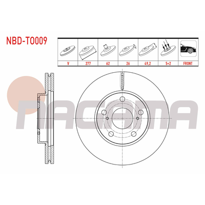 Fren Disk Ayna Ön Sağ ve Sol NAGAMA NBD-TO009