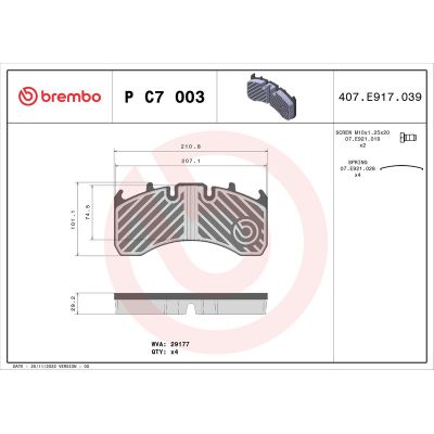Fren Disk Balata Ön BREMBO P C7 003